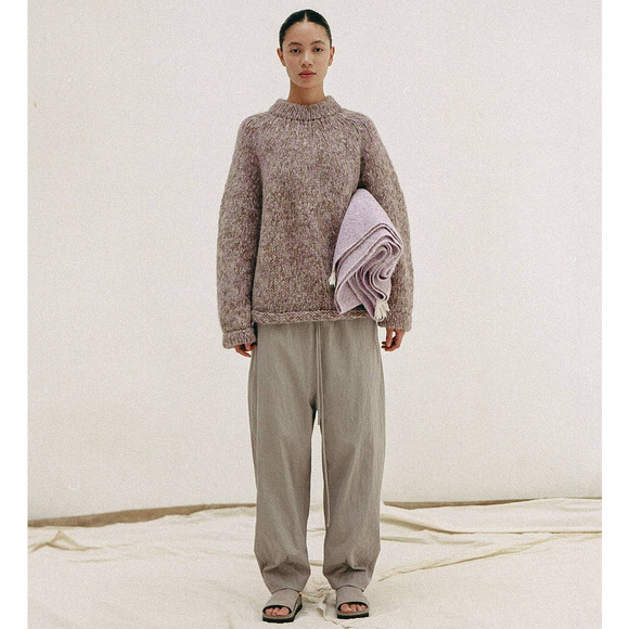 Lauren Manoogian Size 2 Medium Handknit Marl Pullover Sweater Spice/Violet NWT - Picture 4 of 16